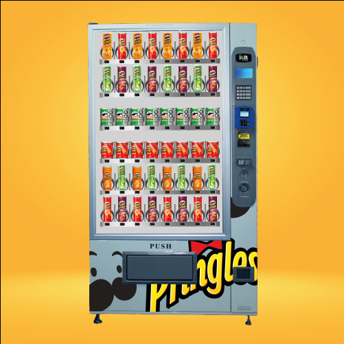Máquina dispensadora de papas Pringles, vending canal